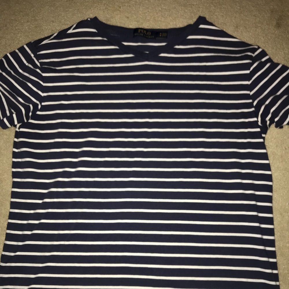 Men’s Navy striped polo shirt